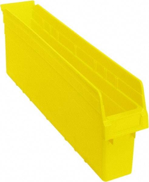 Quantum Storage - 23-5/8" Deep, Yellow Polypropylene Hopper Shelf Bin - 8" High x 4-3/8" Wide x 23-5/8" Long - All Tool & Supply