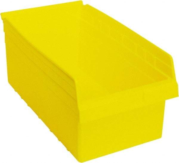 Quantum Storage - 17-7/8" Deep, Yellow Polypropylene Hopper Shelf Bin - 8" High x 11-1/8" Wide x 17-7/8" Long - All Tool & Supply