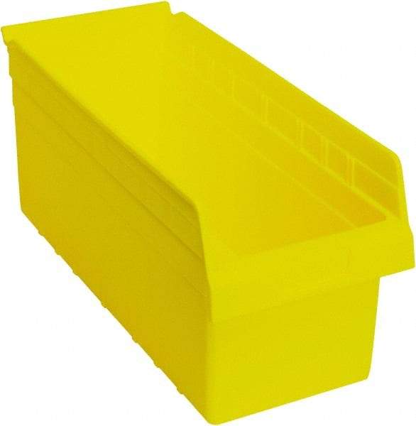 Quantum Storage - 17-7/8" Deep, Yellow Polypropylene Hopper Shelf Bin - 8" High x 8-3/8" Wide x 17-7/8" Long - All Tool & Supply