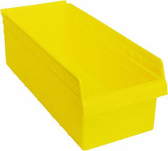 Quantum Storage - 23-5/8" Deep, Yellow Polypropylene Hopper Shelf Bin - 8" High x 11-1/8" Wide x 23-5/8" Long - All Tool & Supply