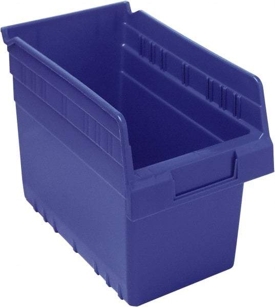 Quantum Storage - 11-5/8" Deep, Blue Polypropylene Hopper Shelf Bin - 8" High x 6-5/8" Wide x 11-5/8" Long - All Tool & Supply