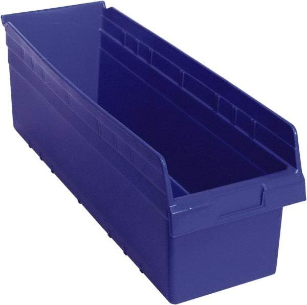 Quantum Storage - 23-5/8" Deep, Blue Polypropylene Hopper Shelf Bin - 8" High x 8-3/8" Wide x 23-5/8" Long - All Tool & Supply