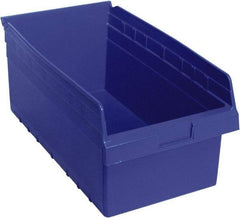 Quantum Storage - 17-7/8" Deep, Blue Polypropylene Hopper Shelf Bin - 8" High x 11-1/8" Wide x 17-7/8" Long - All Tool & Supply