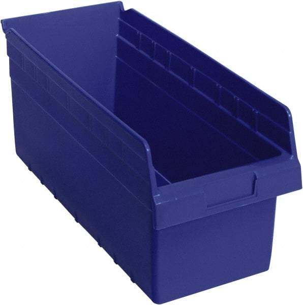 Quantum Storage - 17-7/8" Deep, Blue Polypropylene Hopper Shelf Bin - 8" High x 8-3/8" Wide x 17-7/8" Long - All Tool & Supply