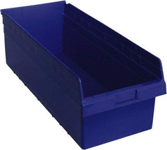 Quantum Storage - 23-5/8" Deep, Blue Polypropylene Hopper Shelf Bin - 8" High x 11-1/8" Wide x 23-5/8" Long - All Tool & Supply