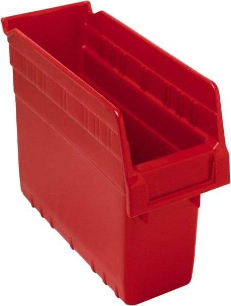 Quantum Storage - 11-5/8" Deep, Red Polypropylene Hopper Shelf Bin - 8" High x 4-3/8" Wide x 11-5/8" Long - All Tool & Supply