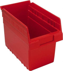 Quantum Storage - 11-5/8" Deep, Red Polypropylene Hopper Shelf Bin - 8" High x 6-5/8" Wide x 11-5/8" Long - All Tool & Supply