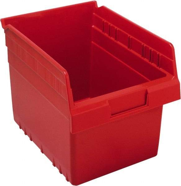 Quantum Storage - 11-5/8" Deep, Red Polypropylene Hopper Shelf Bin - 8" High x 8-3/8" Wide x 11-5/8" Long - All Tool & Supply