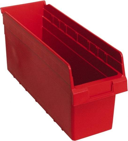 Quantum Storage - 17-7/8" Deep, Red Polypropylene Hopper Shelf Bin - 8" High x 6-5/8" Wide x 17-7/8" Long - All Tool & Supply