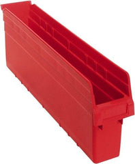 Quantum Storage - 23-5/8" Deep, Red Polypropylene Hopper Shelf Bin - 8" High x 4-3/8" Wide x 23-5/8" Long - All Tool & Supply