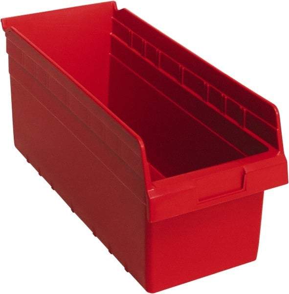 Quantum Storage - 17-7/8" Deep, Red Polypropylene Hopper Shelf Bin - 8" High x 8-3/8" Wide x 17-7/8" Long - All Tool & Supply