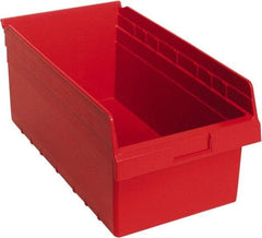 Quantum Storage - 17-7/8" Deep, Red Polypropylene Hopper Shelf Bin - 8" High x 11-1/8" Wide x 17-7/8" Long - All Tool & Supply