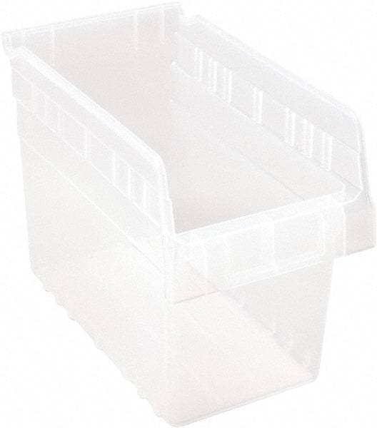 Quantum Storage - 11-5/8" Deep, Clear Polypropylene Hopper Shelf Bin - 8" High x 6-5/8" Wide x 11-5/8" Long - All Tool & Supply