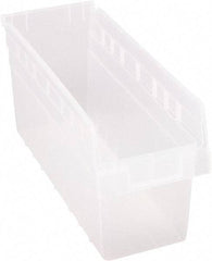 Quantum Storage - 17-7/8" Deep, Clear Polypropylene Hopper Shelf Bin - 8" High x 6-5/8" Wide x 17-7/8" Long - All Tool & Supply