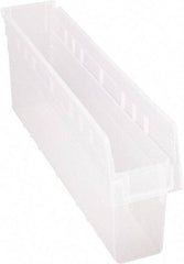 Quantum Storage - 23-5/8" Deep, Clear Polypropylene Hopper Shelf Bin - 8" High x 4-3/8" Wide x 23-5/8" Long - All Tool & Supply