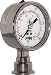 Winters - 4" Dial, 1-1/2 Thread, 0-100 Scale Range, Pressure Gauge - Lower Connection Mount, Accurate to 0.01% of Scale - All Tool & Supply