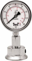 Winters - 2-1/2" Dial, 1-1/2 Thread, 0-160 Scale Range, Pressure Gauge - Lower Connection Mount, Accurate to 1.5% of Scale - All Tool & Supply