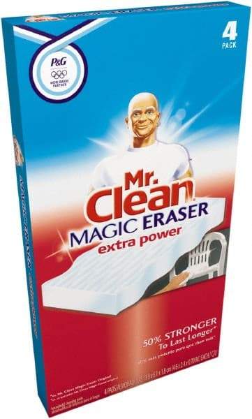 Mr. Clean - 2.4" Long x 4.6" Wide x 0.7" Thick Eraser - Heavy-Duty, White - All Tool & Supply