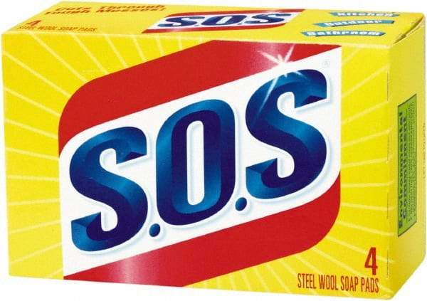 SOS - Steel Wool Scouring Soap Pad - Heavy-Duty, Blue/Gray - All Tool & Supply