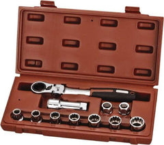 Paramount - 11 Piece 3/4" Drive Deep Well Socket Set - 12 Points, 3/8" to 3/4" Range, Inch Measurement Standard - All Tool & Supply