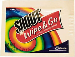 Shout - Pre-Moistened General Purpose Wipes - Packet, 4-3/4" x 5-7/8" Sheet Size, White - All Tool & Supply