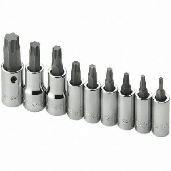 SK - 9 Piece 1/4 & 3/8" Drive Torx Bit Socket Set - All Tool & Supply