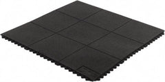 Wearwell - 3' Long x 3' Wide, Dry/Wet Environment, Anti-Fatigue Matting - Black, CFR Rubber with CFR Rubber Base, Straight - All Tool & Supply