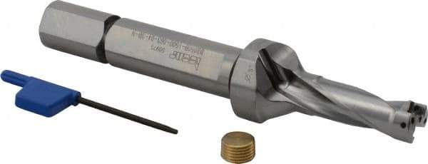 Iscar - 1-1/2" Max Drill Depth, 3xD, 1/2" Diam, Indexable Insert Drill - 2 Inserts, 5/8" Shank Diam, Straight Shank - All Tool & Supply