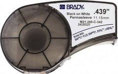 Brady - 0.439" Wide x 84" Long, White Heat Shrinkable Polyolefin Heat Shrink Tubing - For BMP21 Plus Portable Label Printer, IDPAL Handheld Label Maker - All Tool & Supply