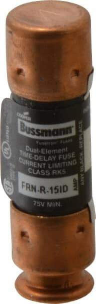 Cooper Bussmann - 125 VDC, 250 VAC, 15 Amp, Time Delay General Purpose Fuse - Fuse Holder Mount, 50.8mm OAL, 20 at DC, 200 (RMS) kA Rating, 14.3mm Diam - All Tool & Supply