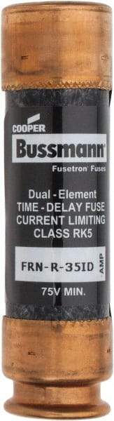 Cooper Bussmann - 125 VDC, 250 VAC, 35 Amp, Time Delay General Purpose Fuse - Fuse Holder Mount, 76.2mm OAL, 20 at DC, 200 (RMS) kA Rating, 20.6mm Diam - All Tool & Supply