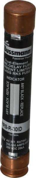 Cooper Bussmann - 300 VDC, 600 VAC, 30 Amp, Time Delay General Purpose Fuse - Fuse Holder Mount, 127mm OAL, 20 at DC, 200 (RMS) kA Rating, 20.6mm Diam - All Tool & Supply