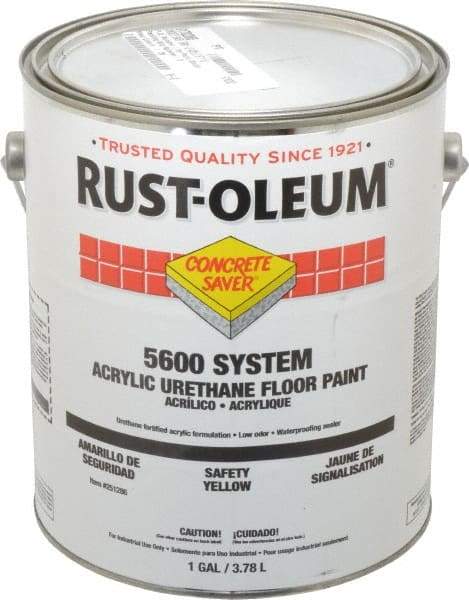 Rust-Oleum - 1 Gal Can Satin Safety Yellow Floor Coating - <100 g/L VOC Content - All Tool & Supply