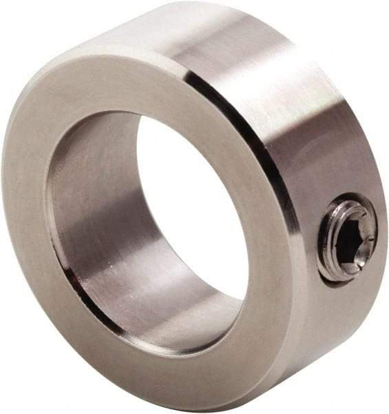 Climax Metal Products - 3/32" Bore, Stainless Steel, Set Screw Shaft Collar - 3/8" Outside Diam, 3/16" Wide - All Tool & Supply