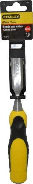 Stanley - 9" OAL x 3/4" Blade Width Wood Chisel - 3/4" Tip, Polypropylene Handle - All Tool & Supply