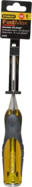 Stanley - 9" OAL x 1/4" Blade Width Wood Chisel - 1/4" Tip, Acetate & Rubber Grip Handle - All Tool & Supply