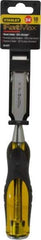 Stanley - 9" OAL x 3/4" Blade Width Wood Chisel - 3/4" Tip, Acetate & Rubber Grip Handle - All Tool & Supply