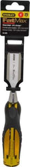 Stanley - 9" OAL x 1" Blade Width Wood Chisel - 1" Tip, Acetate & Rubber Grip Handle - All Tool & Supply