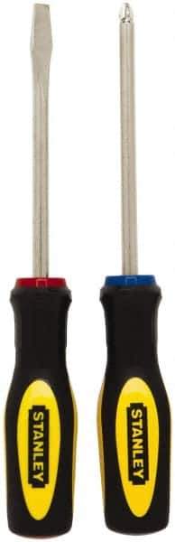 Stanley - 2 Piece Slotted & Phillips Screwdriver Set - Blade Sizes: Width 1/4, Bit Sizes: Philips #2 - All Tool & Supply