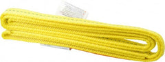 Made in USA - 4' Long x 1" Wide, 2,400 Lb Basket Capacity, 2,400 Lb Vertical Capacity, 1 Ply, Nylon Web Sling - All Tool & Supply