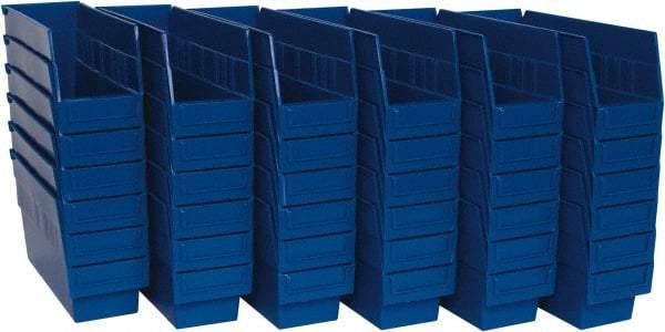 Quantum Storage - 50 Lb. Load Capacity, 11-5/8" Deep, Blue Polypropylene Hopper Shelf Bin - 6" High x 4-1/8" Wide x 11-5/8" Long - All Tool & Supply