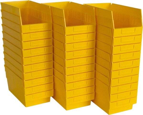 Quantum Storage - 50 Lb. Load Capacity, 11-5/8" Deep, Yellow Polypropylene Hopper Shelf Bin - 6" High x 6-5/8" Wide x 11-5/8" Long - All Tool & Supply