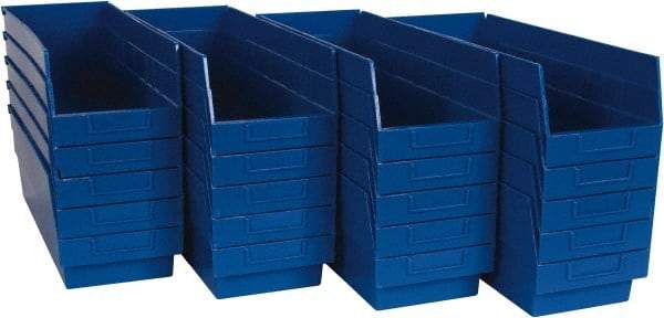 Quantum Storage - 50 Lb. Load Capacity, 17-7/8" Deep, Blue Polypropylene Hopper Shelf Bin - 6" High x 6-5/8" Wide x 17-7/8" Long - All Tool & Supply