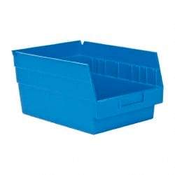 Quantum Storage - 50 Lb. Load Capacity, 11-5/8" Deep, Blue Polypropylene Hopper Shelf Bin - 6" High x 8-3/8" Wide x 11-5/8" Long - All Tool & Supply