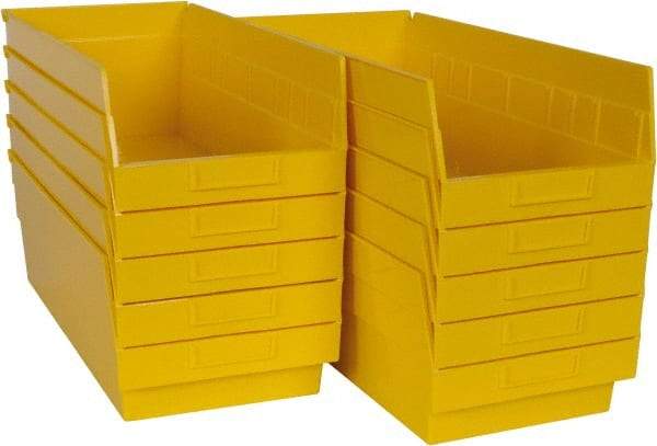 Quantum Storage - 50 Lb. Load Capacity, 17-7/8" Deep, Yellow Polypropylene Hopper Shelf Bin - 6" High x 8-3/8" Wide x 17-7/8" Long - All Tool & Supply