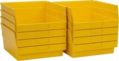 Quantum Storage - 50 Lb. Load Capacity, 11-5/8" Deep, Yellow Polypropylene Hopper Shelf Bin - 6" High x 11-1/8" Wide x 11-5/8" Long - All Tool & Supply