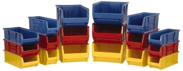 Quantum Storage - 100 Lb. Load Capacity, 35-7/8" Deep, Blue Polypropylene Hopper Stacking Bin - 17-1/2" High x 16-1/2" Wide x 35-7/8" Long - All Tool & Supply