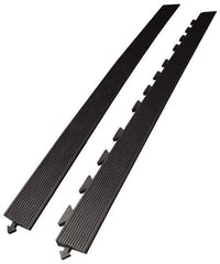 Wearwell - 5' Long x 3' Wide x 5/8" Thick, Anti-Fatigue Modular Matting Ramp Edge - Male, 1 Interlocking Side, Black, For Dry Areas, Series 502 - All Tool & Supply