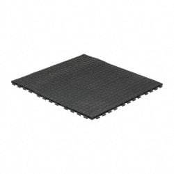 Wearwell - 3' Long x 3' Wide x 5/8" Thick, Anti-Fatigue Modular Matting Tiles - 4 Interlocking Sides, Black, For Dry Areas, Series 502 - All Tool & Supply