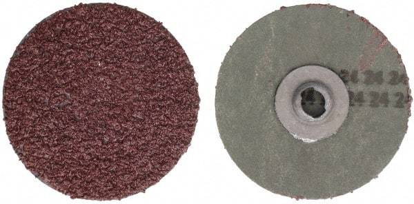 Tru-Maxx - 3" Disc Diam, 24 Grit, Aluminum Oxide Quick Change Disc - Type S Attaching System, Coated, Maroon, Very Coarse Grade - All Tool & Supply